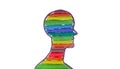 Rainbow human head Royalty Free Stock Photo