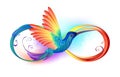 Rainbow Hummingbird with Infinity on white background