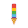 Rainbow ice cream cone. Vector Royalty Free Stock Photo