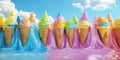 Rainbow Ice Cream Dream Meltdown Background Wallpaper Royalty Free Stock Photo