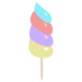 Rainbow ice cream lollipop or popsicle, unicorn ice cream, vector Royalty Free Stock Photo
