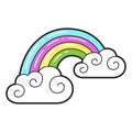 Rainbow icon, bright decoration design and fantasy