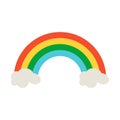 Rainbow icon in flat style design. Irish St. Patrick Day symbol Royalty Free Stock Photo