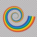 Rainbow icon isolated on transparent background. Spectrum pattern. Vector sky rainbow template