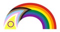 Rainbow icon with new Progress Pride Flag. Symbol of LGBT community