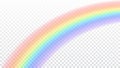 Rainbow icon. Shape arch realistic on white transparent background. Colorful light and bright design element