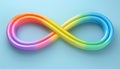 Rainbow infinity on blue background for autism and neurodiversity awareness on world awareness day