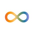 Rainbow infinity icon for World Autism Awareness Day. Autistic special child. ASD mental disorder symbol. Vector flat