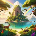 Rainbow Island. Royalty Free Stock Photo