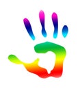 Rainbow isolated handprint