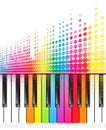 Rainbow keys of piano