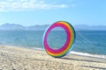 Rainbow kite on sandy beach in Vietnam Royalty Free Stock Photo