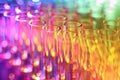 Rainbow Laboratory Test Tubes, Blurred Background, Color Laboratory Test Tubes on Rack, Research Lab Royalty Free Stock Photo