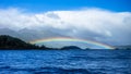 rainbow at Lake Manapouri New Zealand Royalty Free Stock Photo