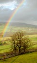 Rainbow landscape in Yorkshire Dales