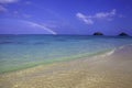 Rainbow at lanikai beach, hawaii Royalty Free Stock Photo