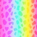 Rainbow leopard vector seamless pattern. Neon gradient Royalty Free Stock Photo