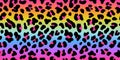 Rainbow leopard vector seamless pattern. Neon gradient Royalty Free Stock Photo