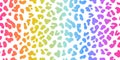 Rainbow leopard vector seamless pattern. Neon gradient Royalty Free Stock Photo