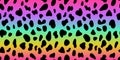 Rainbow leopard vector seamless pattern. Neon gradient Royalty Free Stock Photo