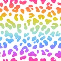 Rainbow leopard vector seamless pattern. Neon gradient Royalty Free Stock Photo