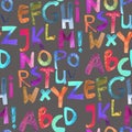 Rainbow letters on grey pattern