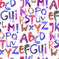 Rainbow letters on white pattern Royalty Free Stock Photo