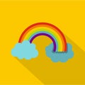 Rainbow in LGBT color icon, flat style