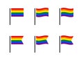 rainbow lgbt flag icon set, lesbian and gay pride symbols