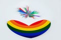 Rainbow lgbt heart on a white background, gay parade online