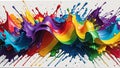 Rainbow Of LGBTIQ Pride Colors Spray Painted Dynamically Across The Canvas