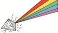 Rainbow Light Dispersion Through Diamond, Scientific Visual, vector design Generative AI Royalty Free Stock Photo