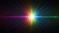 Rainbow light explosion radiating from bright center Royalty Free Stock Photo
