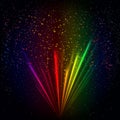 Rainbow light rays background, abstract colorful burst.