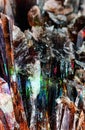 Rainbow light reflections on healing Citrine, Amber Calcite, Quartz wild jewels.