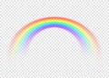 Rainbow with limpid section edge on transparent background