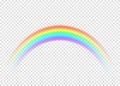 Rainbow with limpid section edge on transparent background Royalty Free Stock Photo