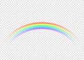 Rainbow with limpid section edge on transparent background