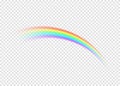 Rainbow with limpid section edge on transparent background Royalty Free Stock Photo