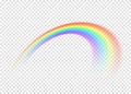 Rainbow with limpid section edge on transparent background Royalty Free Stock Photo