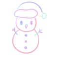 Rainbow line Snowman illustrations