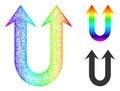 Rainbow Linear Gradient Double Forward Arrow Icon