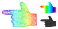 Rainbow Linear Gradient Hand Pointer Left Icon Royalty Free Stock Photo