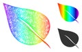 Rainbow Linear Gradient Plant Leaf Icon