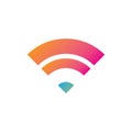 Rainbow Logo design vector. Wifi signal Logotype icon Royalty Free Stock Photo