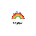 Rainbow logo template vector icon illustration Royalty Free Stock Photo