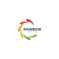 Rainbow logo template vector icon illustration Royalty Free Stock Photo