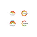 Rainbow logo template vector icon illustration Royalty Free Stock Photo