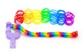 Rainbow loom Colored rubber bands for weaving accessories Royalty Free Stock Photo