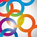 Rainbow loops chain, abstract background, design shape
